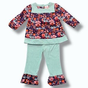 Nursery Rhyme Play Matching Set Floral Polka Dot Ruffle toddler girl 24 months